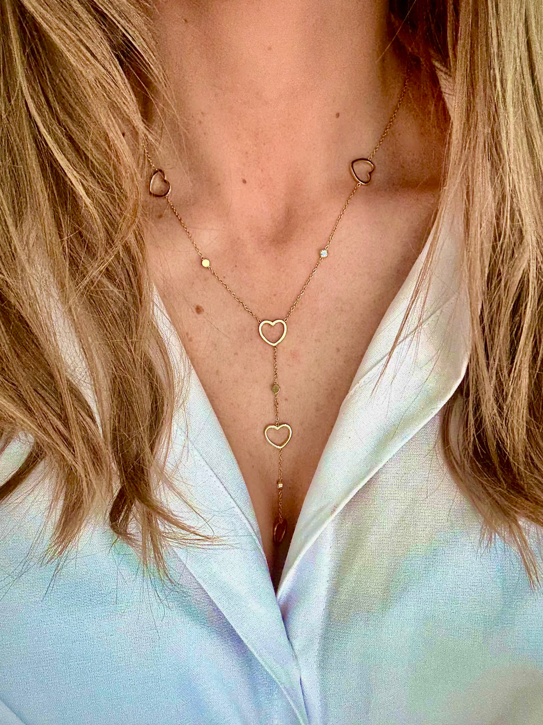 Open Heart Y Necklace