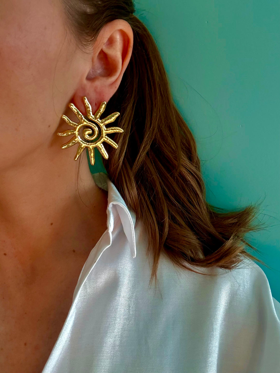 Gold Sun Set Earrings