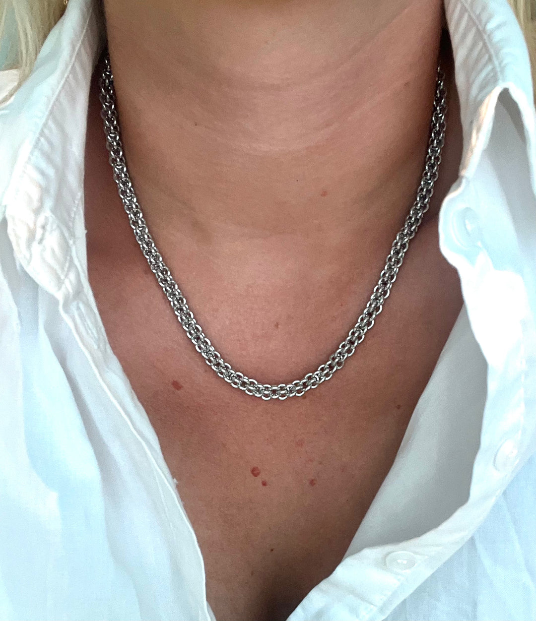 Jenny Chunky Silver Necklace