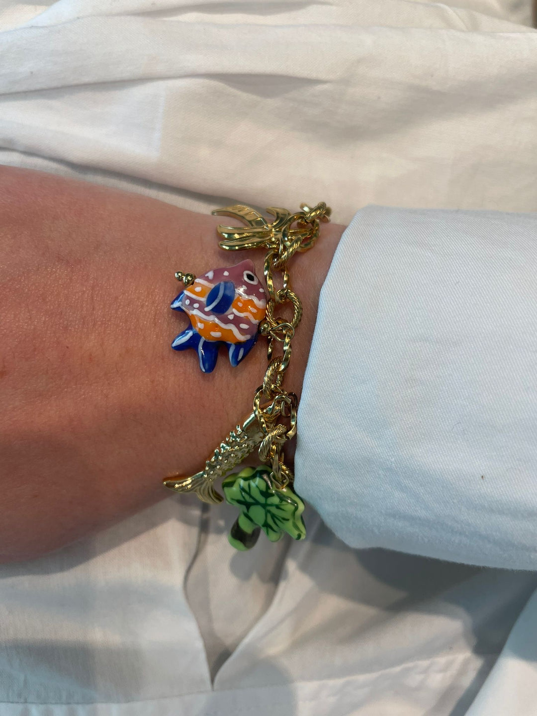 Multi fishie green tree bracelet