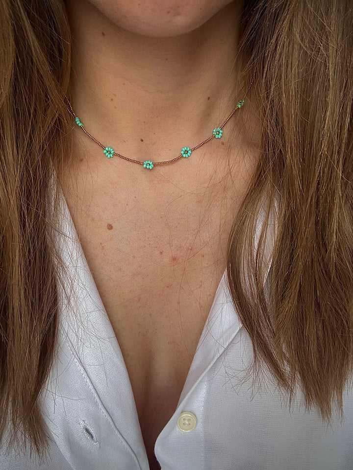 Fine turquoise gold necklace