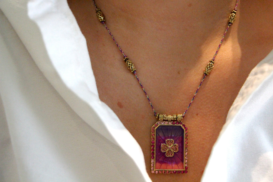 Purple Medaillon Necklace