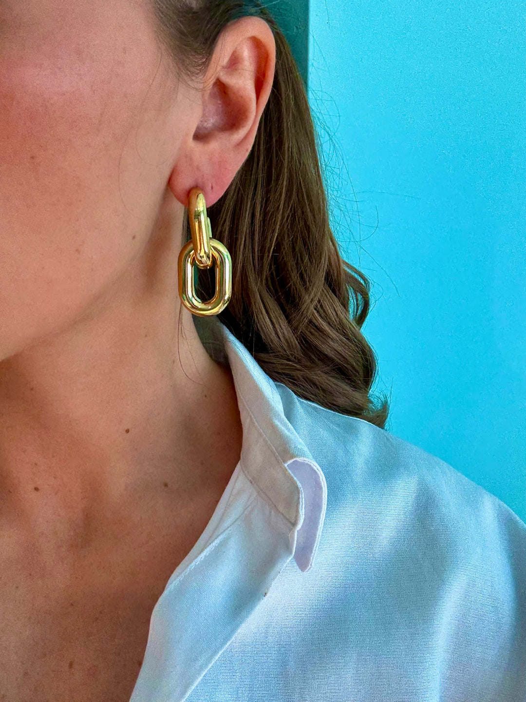 Gold Lock Earrings