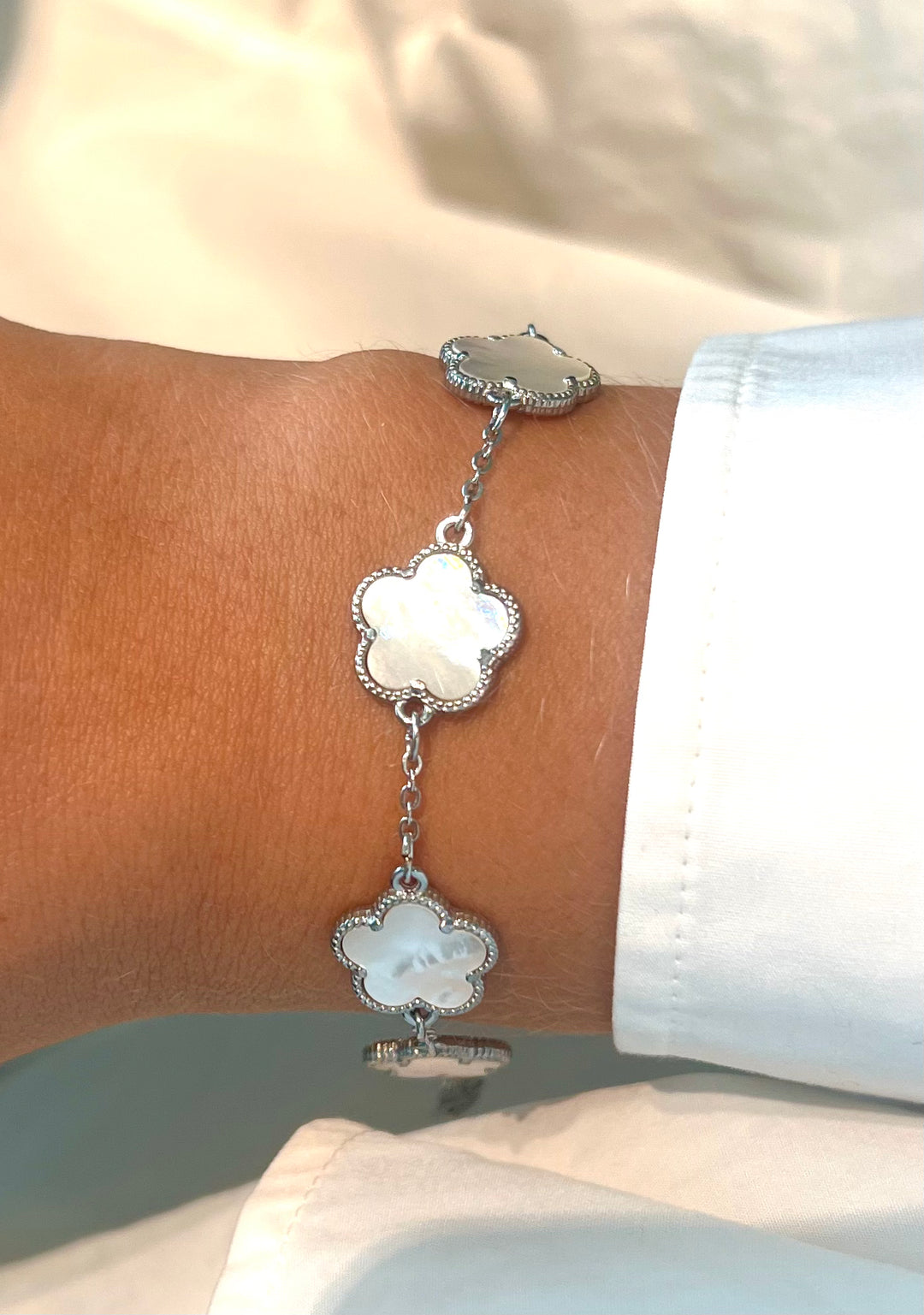Silver Clover Bracelet