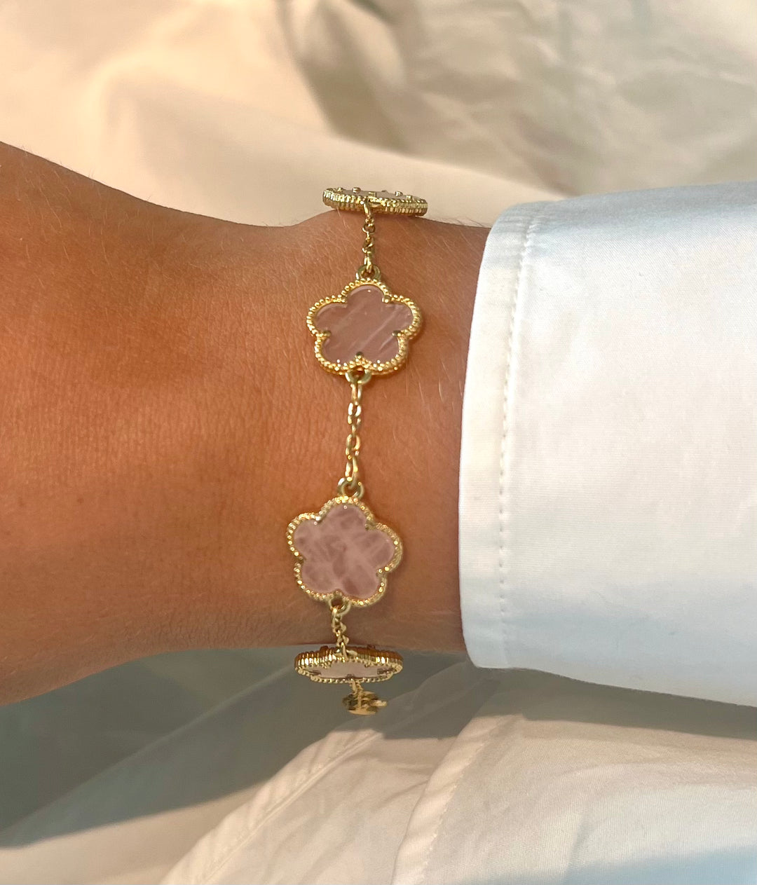Baby Pink Clover Bracelet