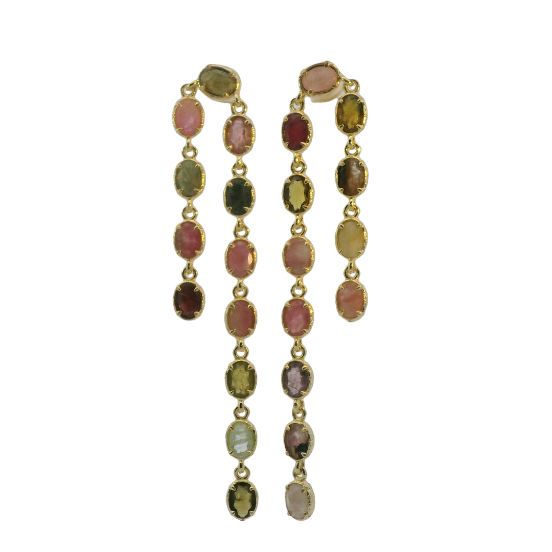Double Gemstone Earrings