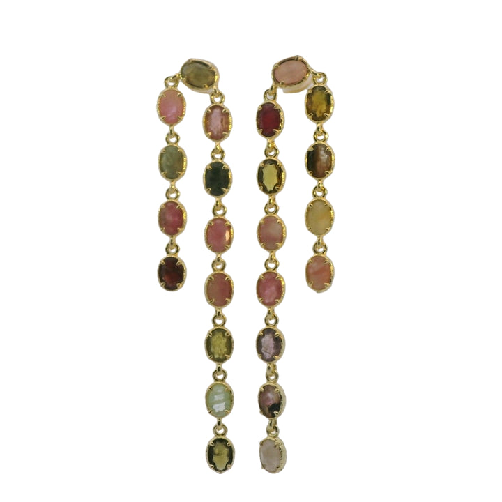 Double Gemstone Earrings