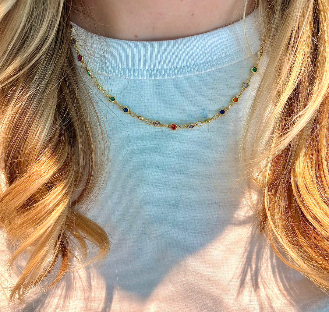 Multi Color Dot Necklace