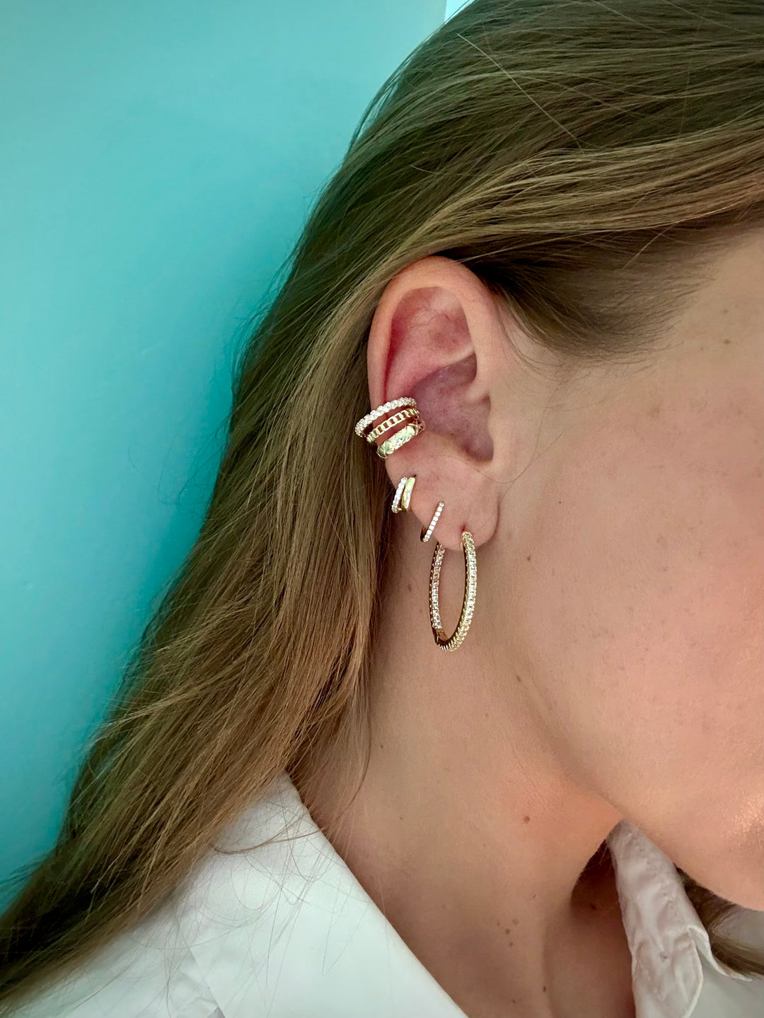 Triple Chain Bar Earcuff