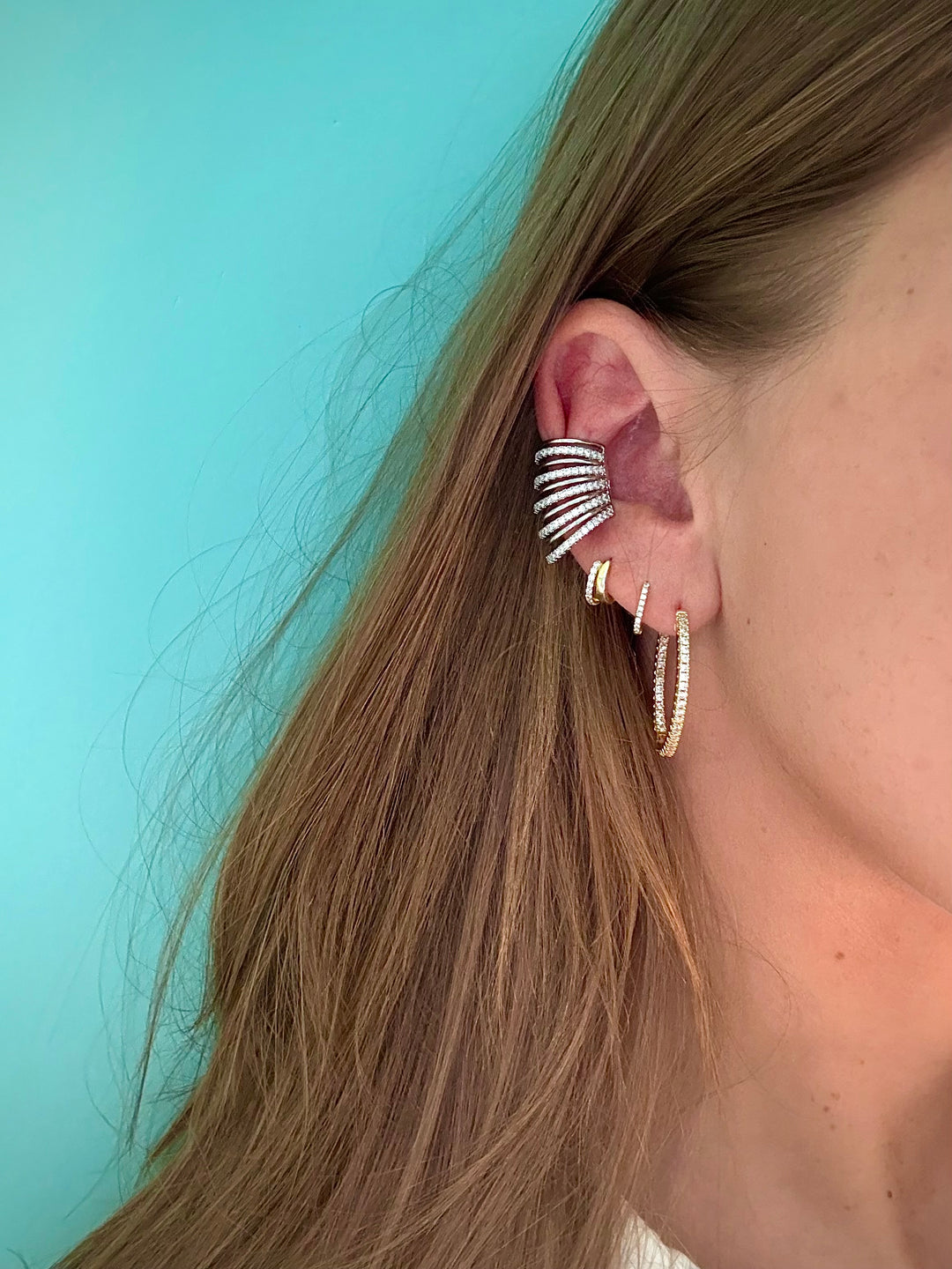 Multi Bar Silver Earcuff