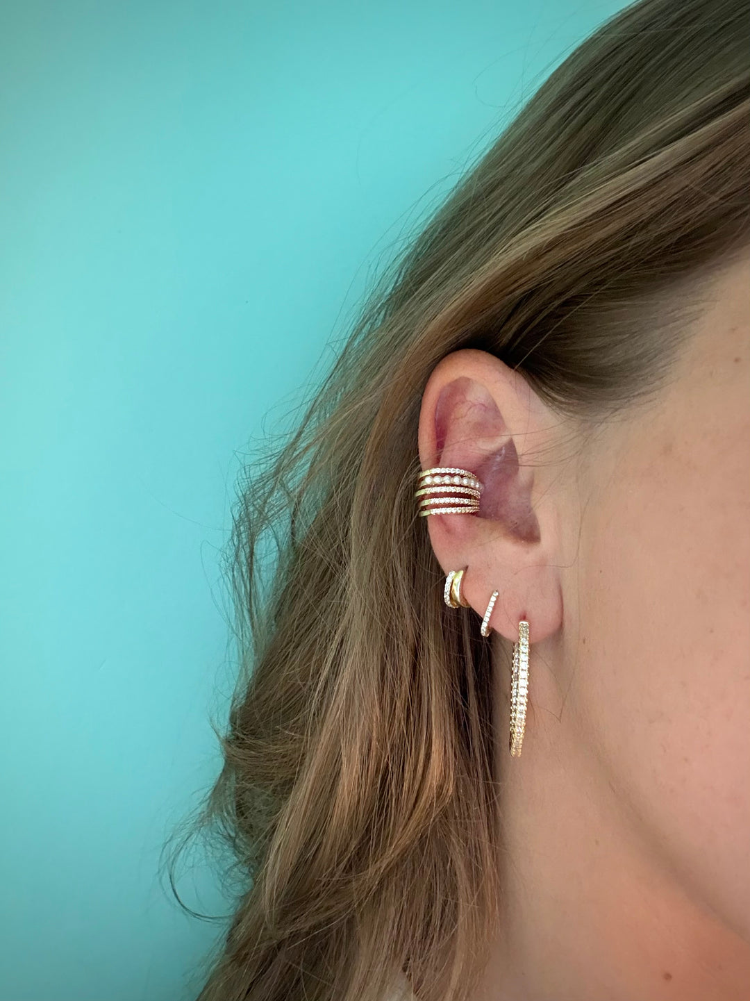 Elegant Pearl Diamond Cuff