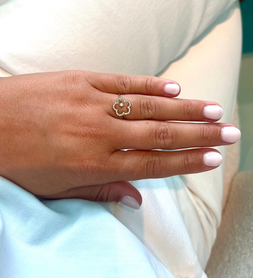Diamond Flower Ring