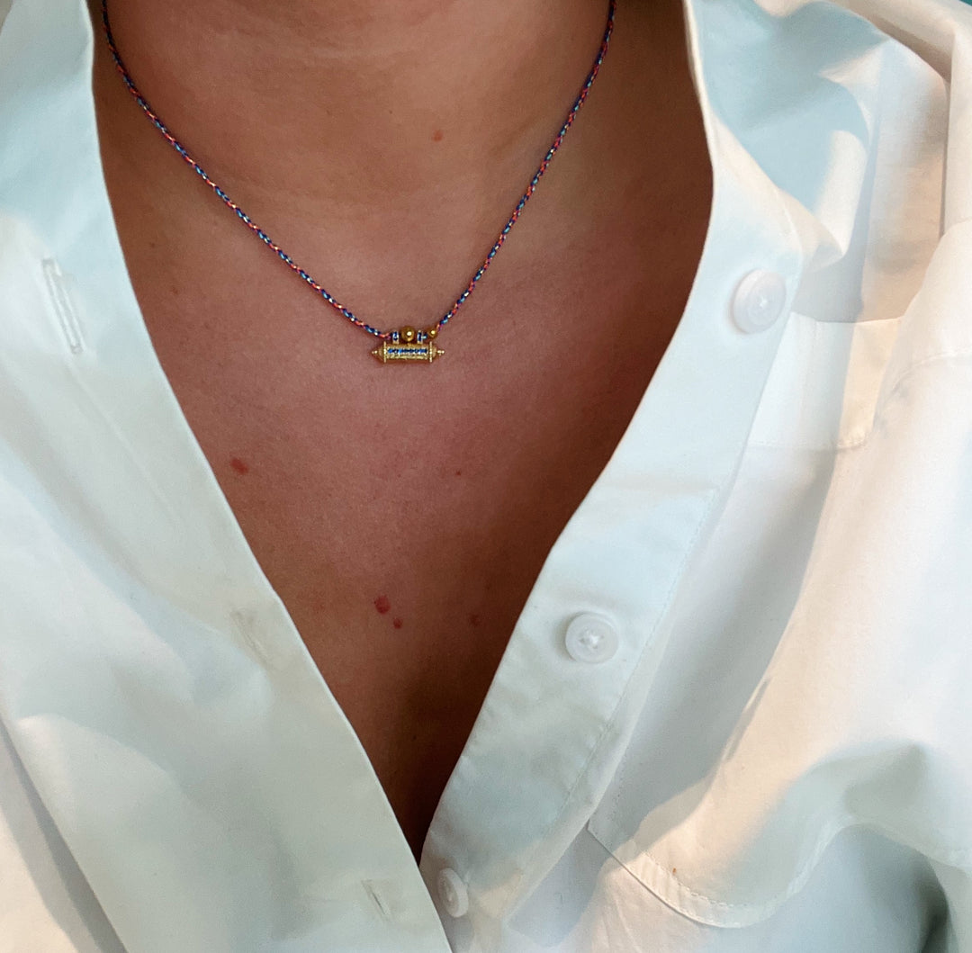 Blue Cord Necklace
