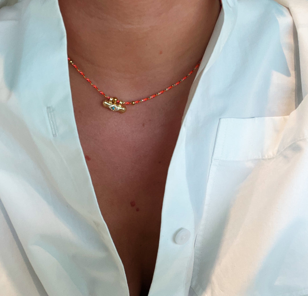 Orange Cord Necklace