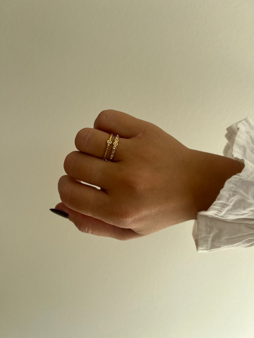 Double Diamond Band Ring