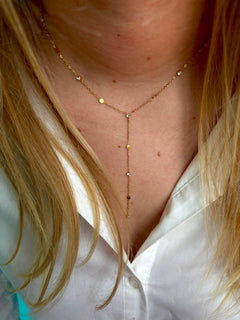 Long Zirconia Drop Necklace