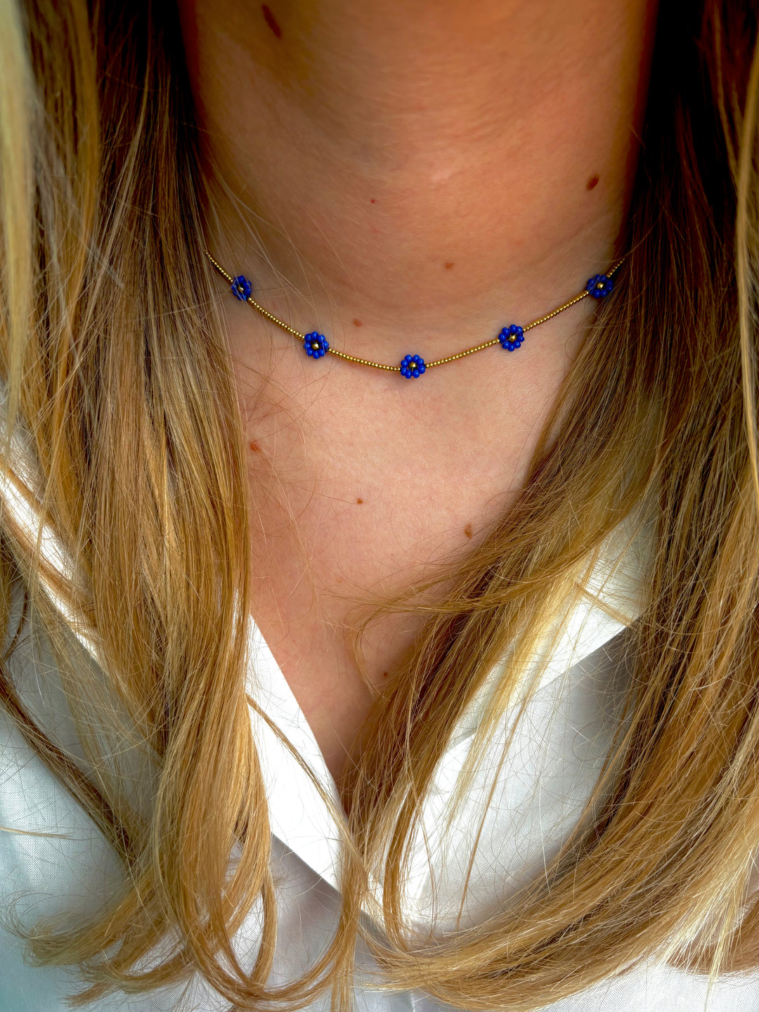 Blue Flower Necklace