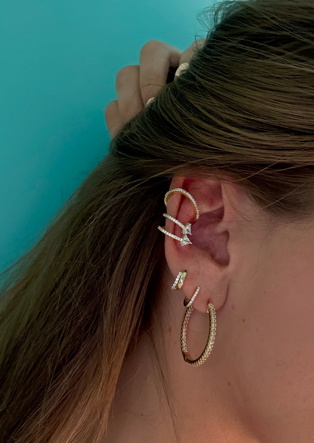 Double Diamond Earcuff