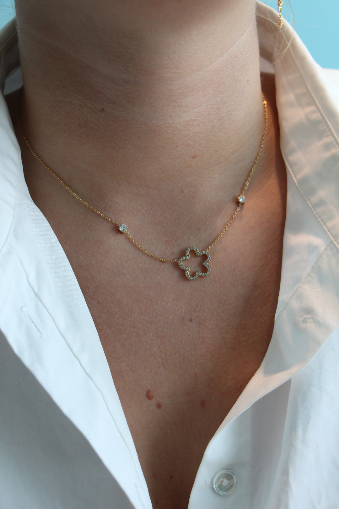 Diamond Flower Necklace
