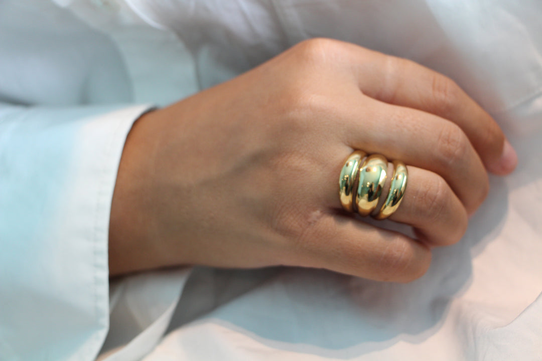 Triple Gold Thick Ring