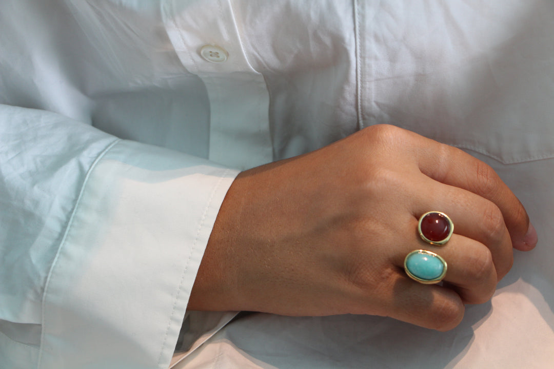 Turquoise Brown Stone Ring