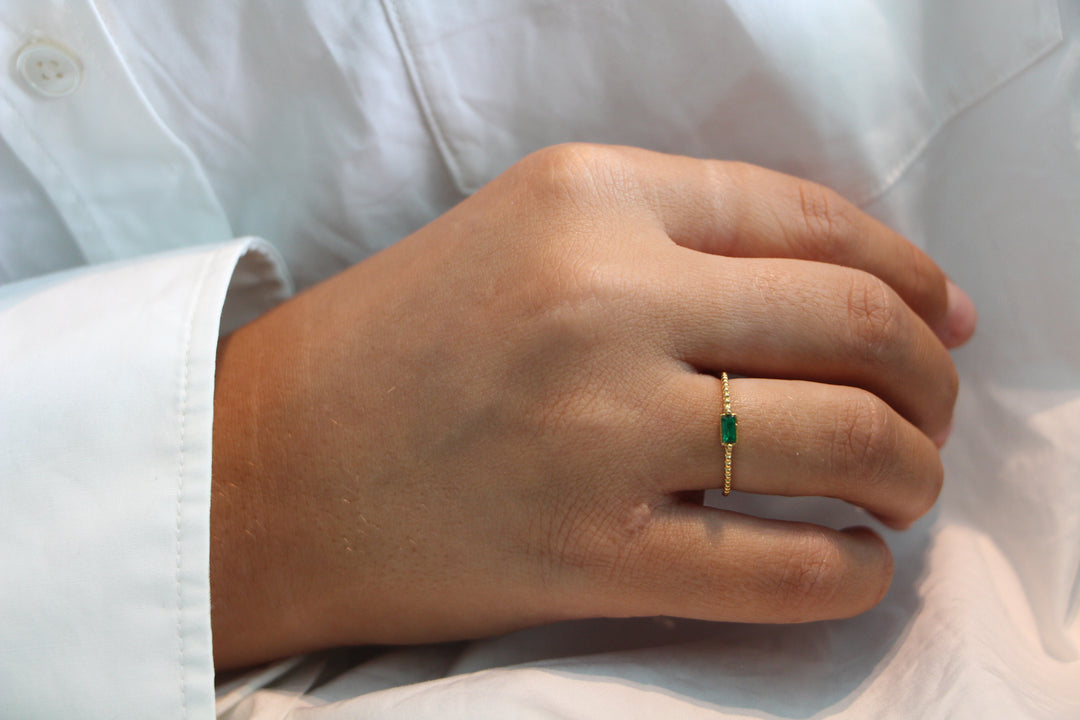 Mini Green Stone Ring
