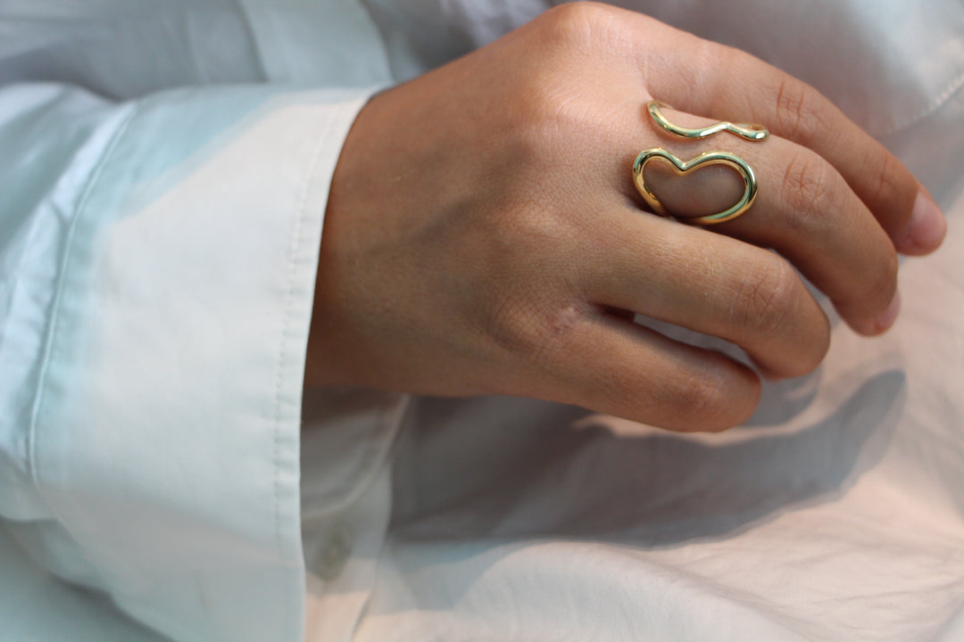 Open Double Heart Ring
