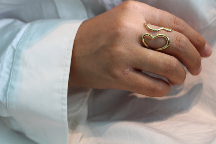 Open Double Heart Ring