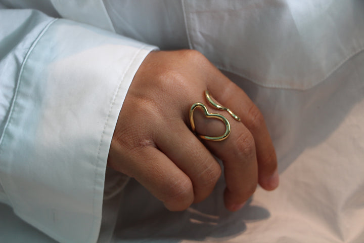 Open Double Heart Ring