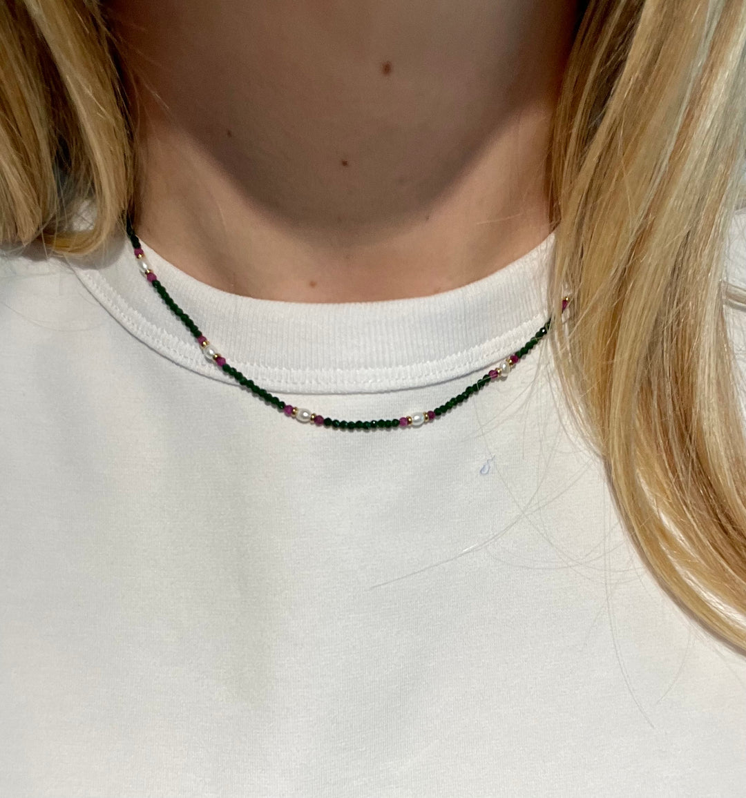 Dark Green Pearl Necklace