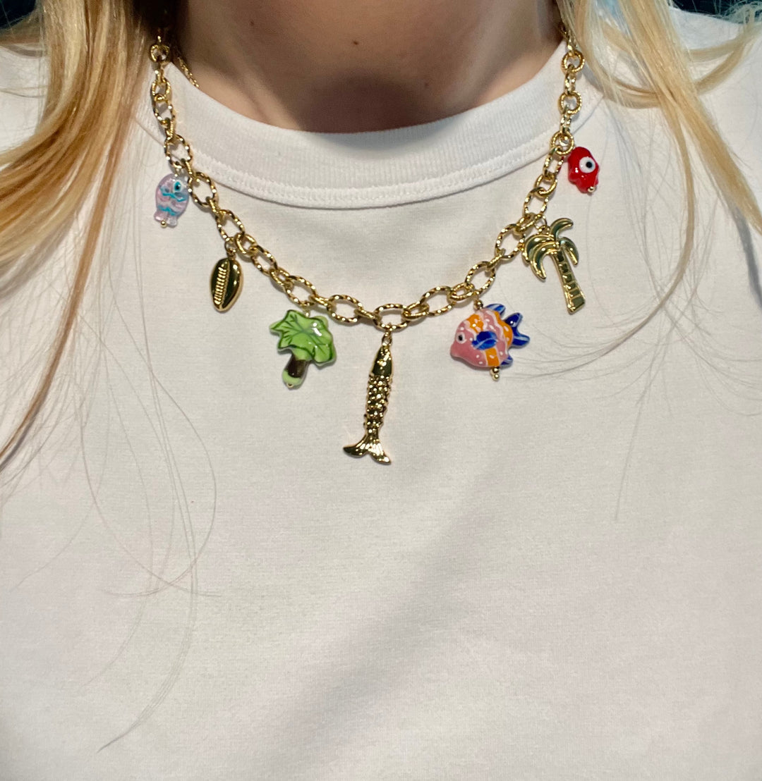 Funky Chunky Charm Necklace