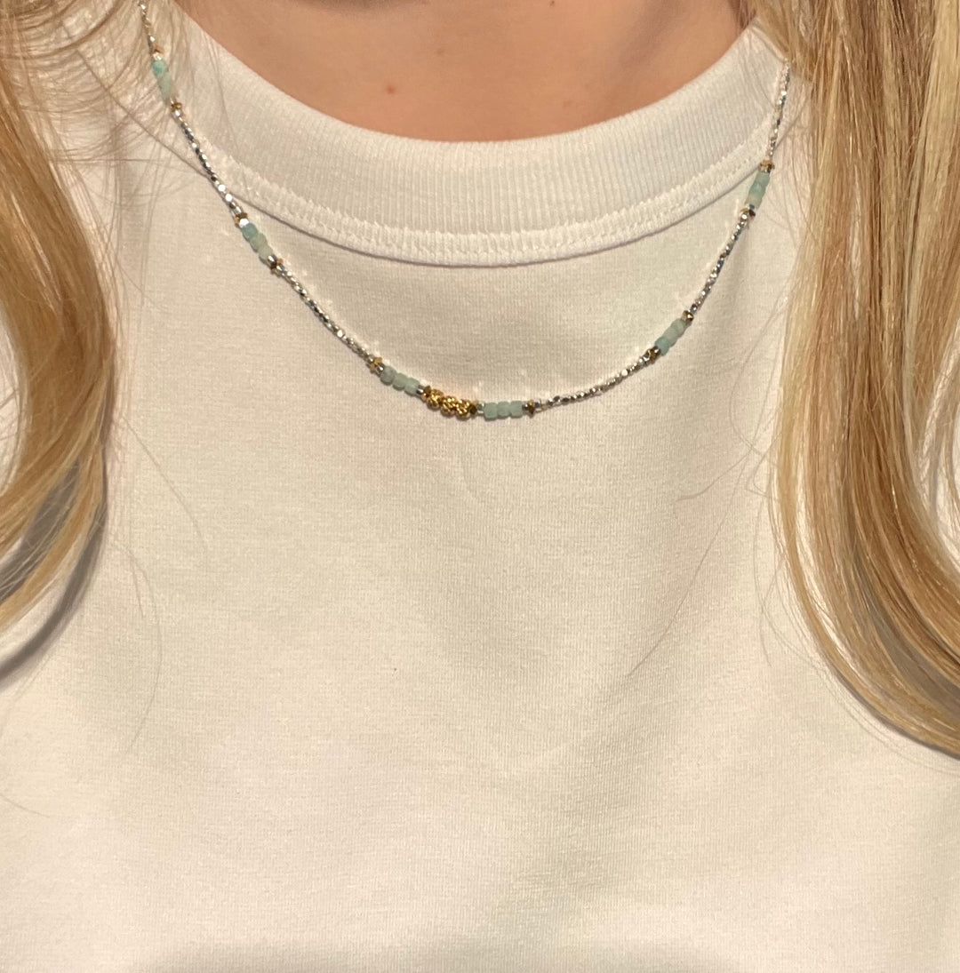 Silver Pearl Turquoise Necklace