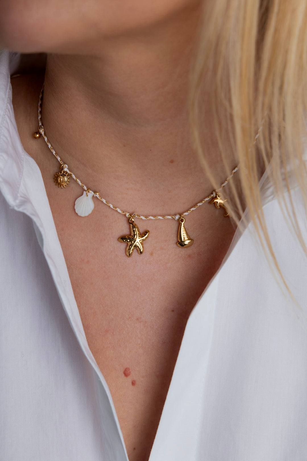 White Gold Cord Necklace