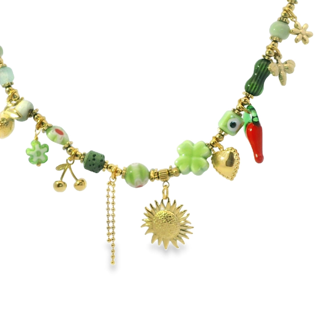 Green Charm Necklace