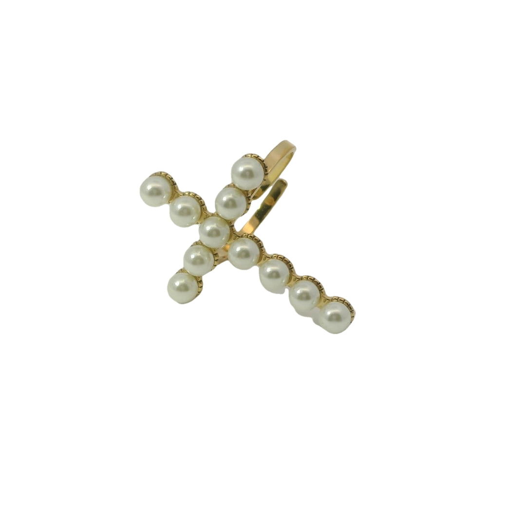 Pearl Cross Ring