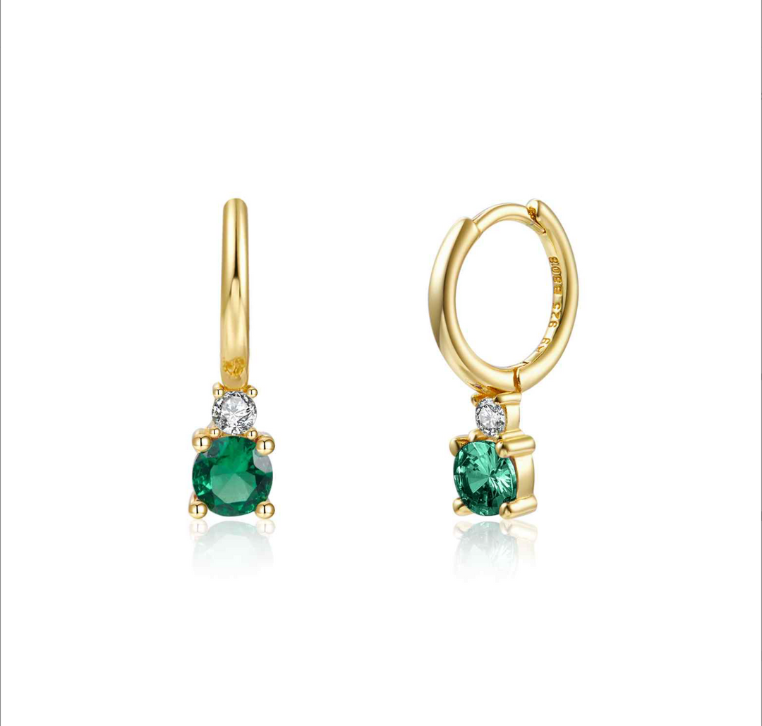 Green Diamond Drop Earring