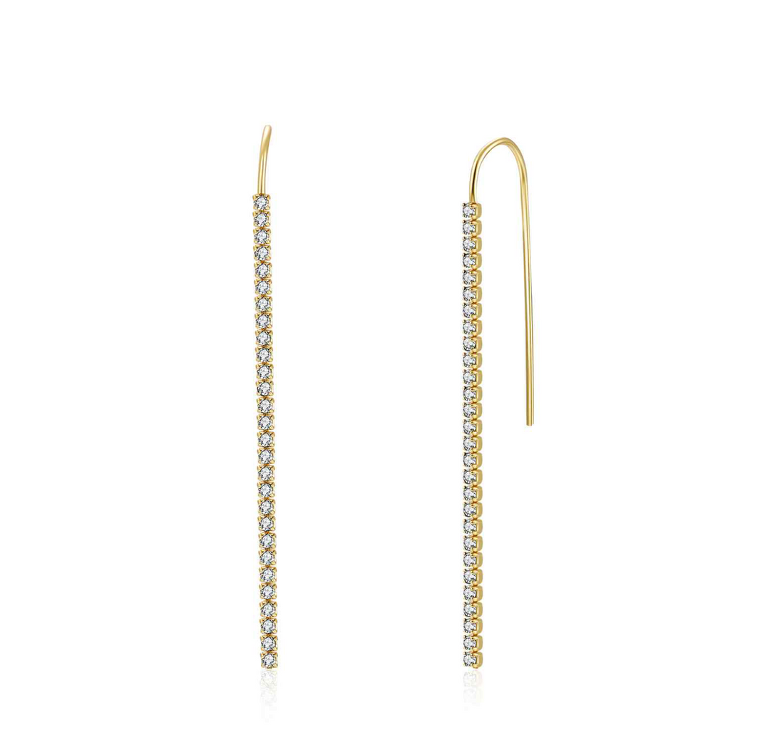 Long Diamond Bar Earring