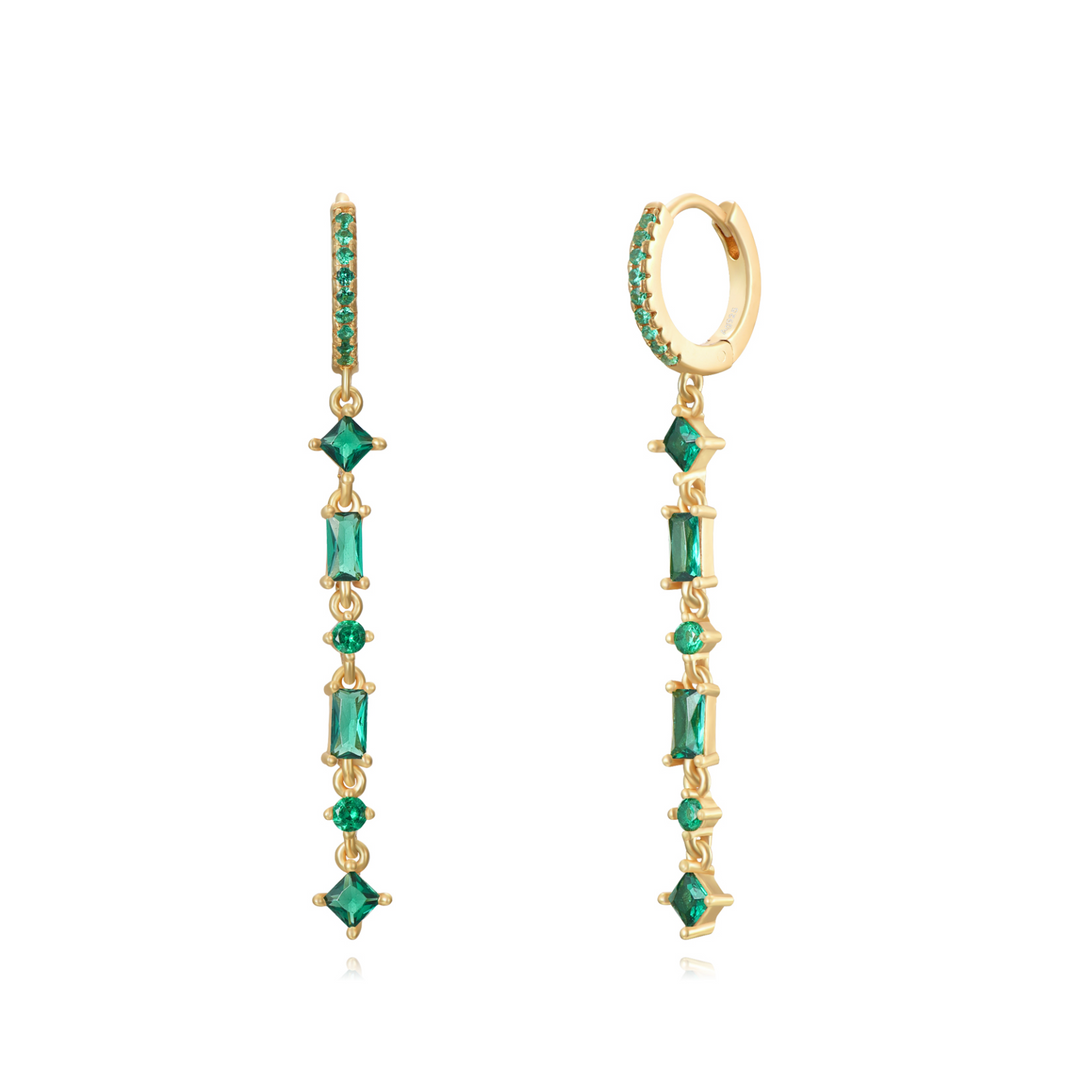 Long Demi Zirconia Drop Green