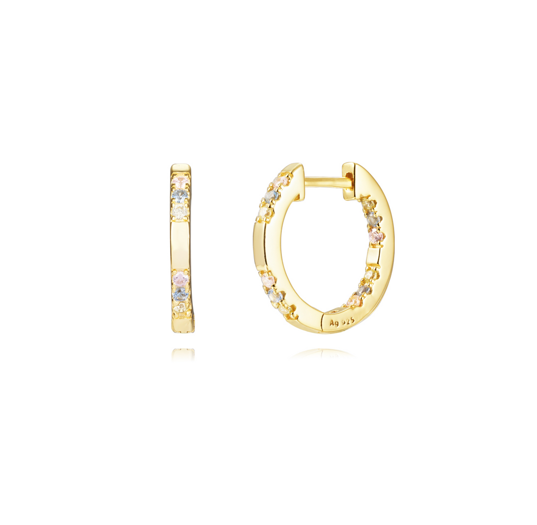 Mini Mid Pastel Diamond Hoop