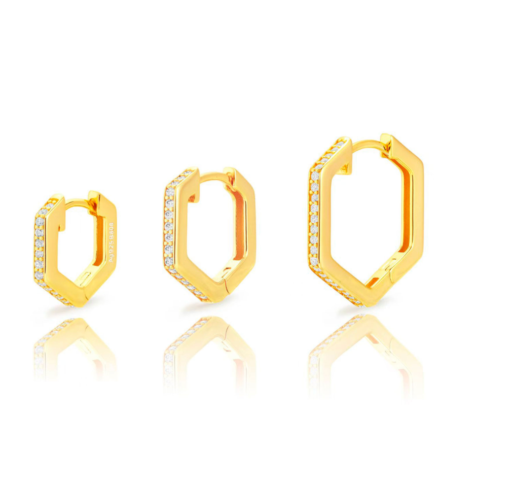 Big Hexagon Earring