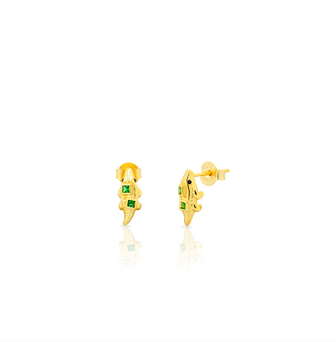 Crocodile Green Earstud