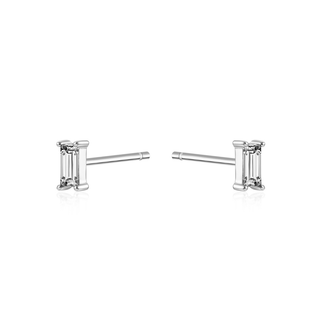 Baguette Silver Earstud