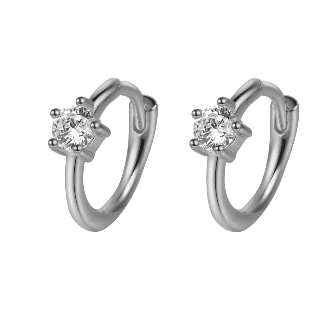 Mini Stud Hoopie Silver