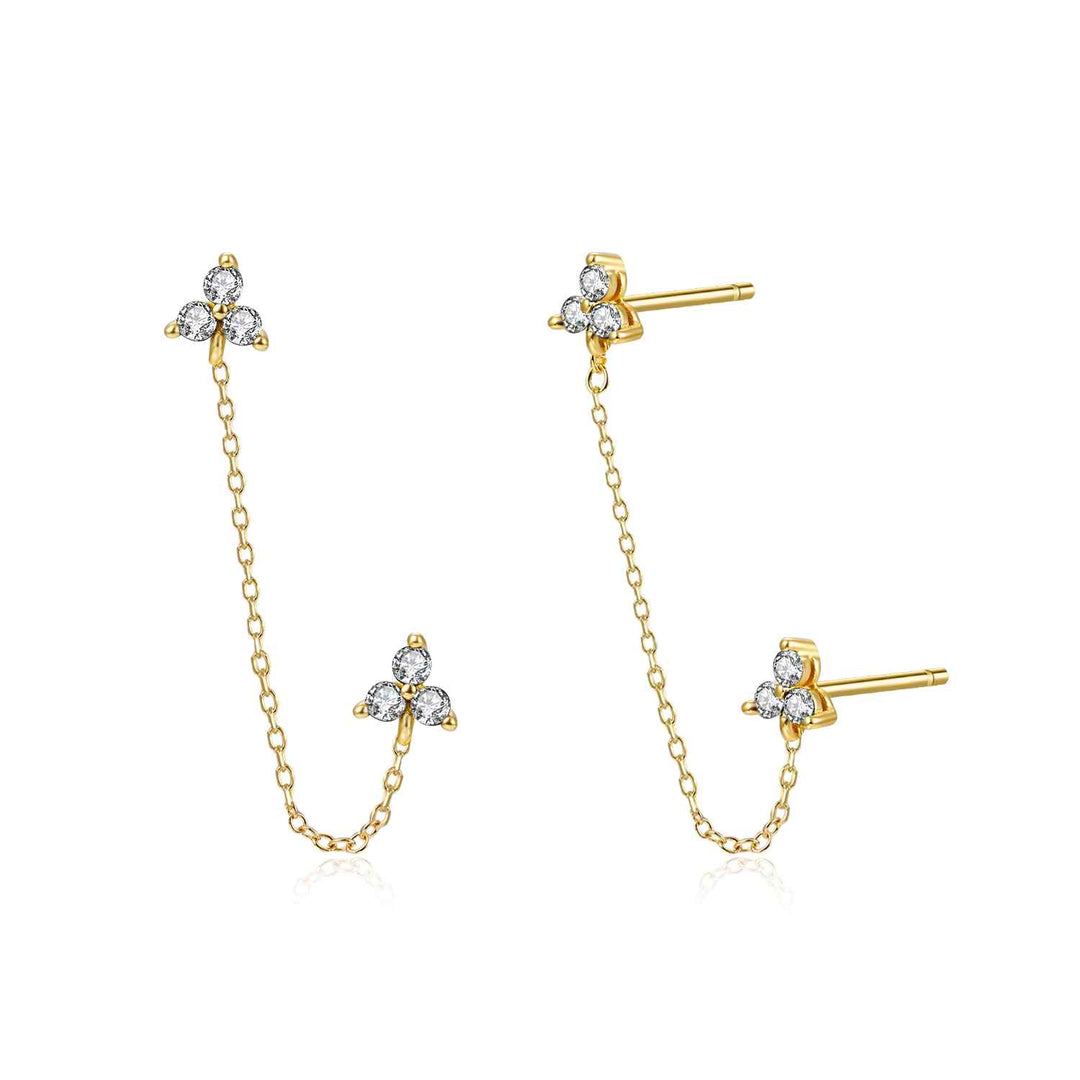 Diamond Flower Earstuds
