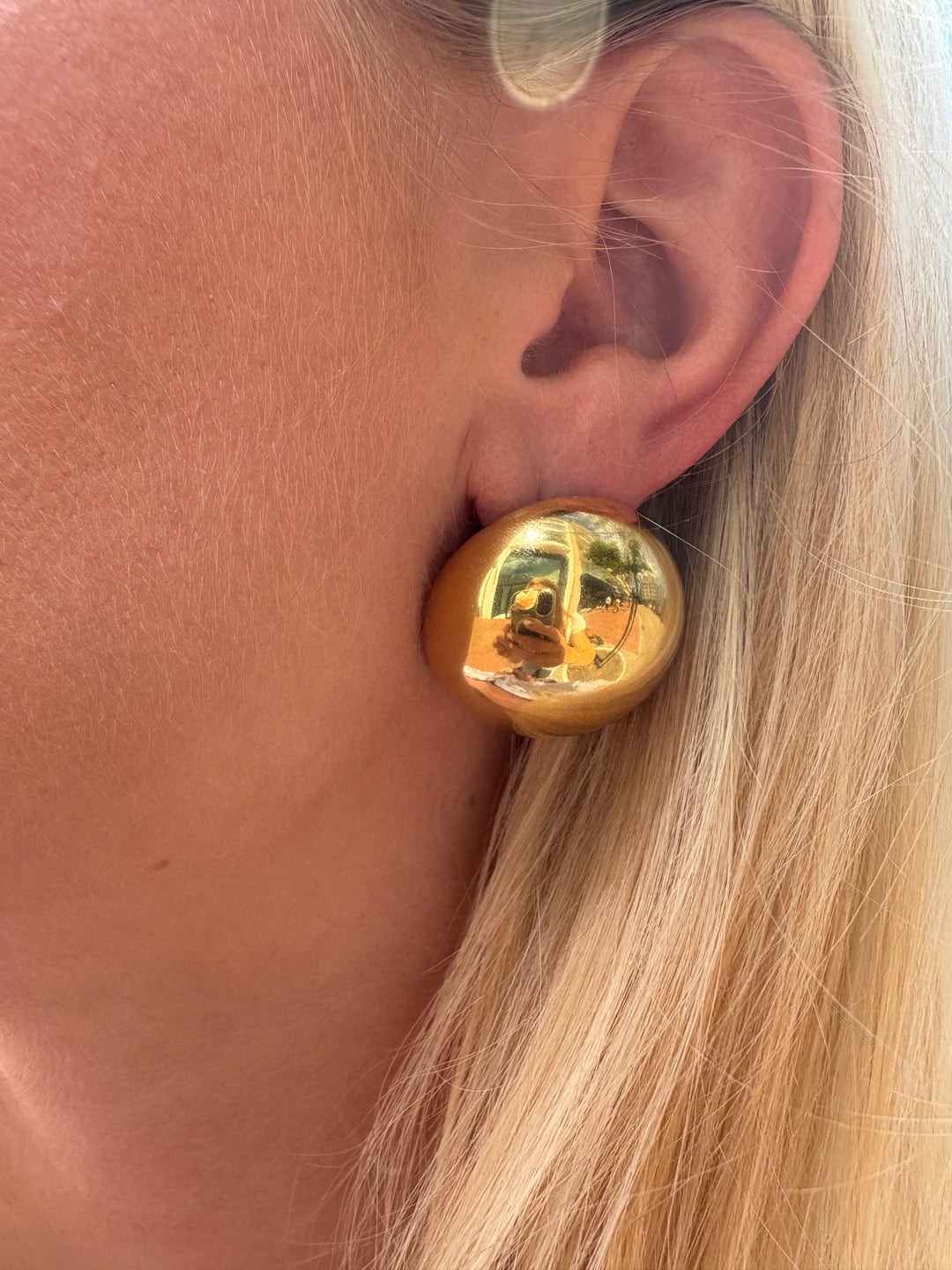 Big Gold Stone Earring Set