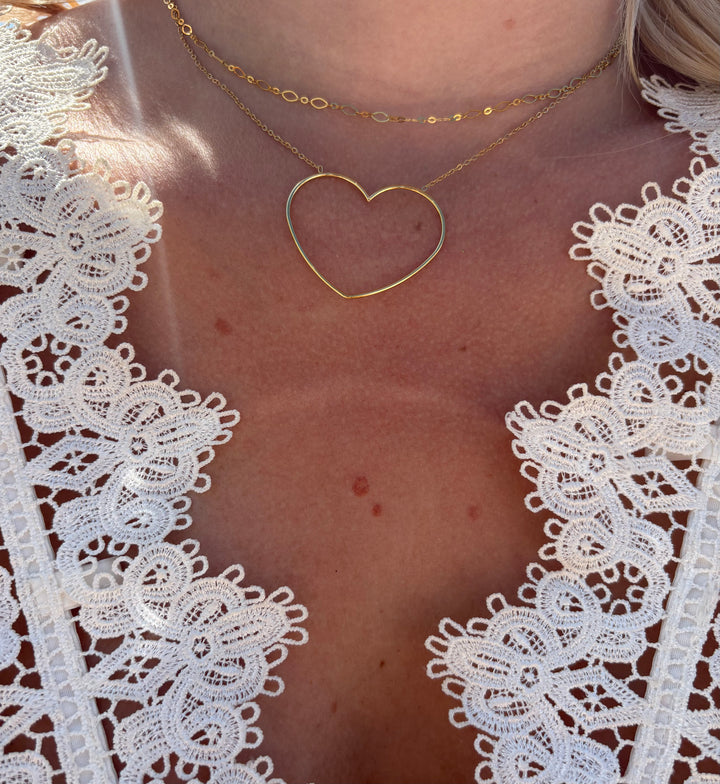 Big Heart Necklace Gold