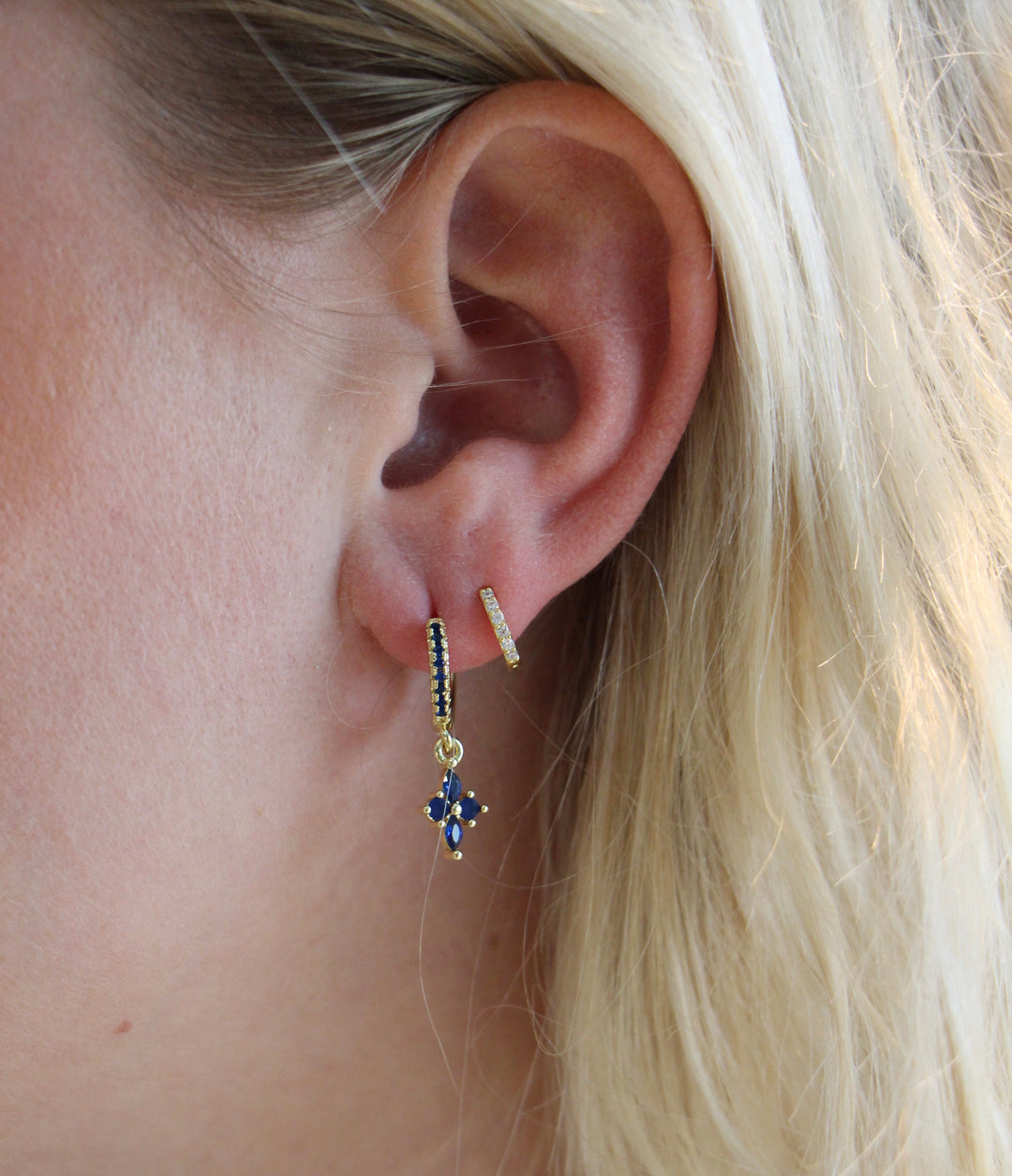 Blue Cross Earring