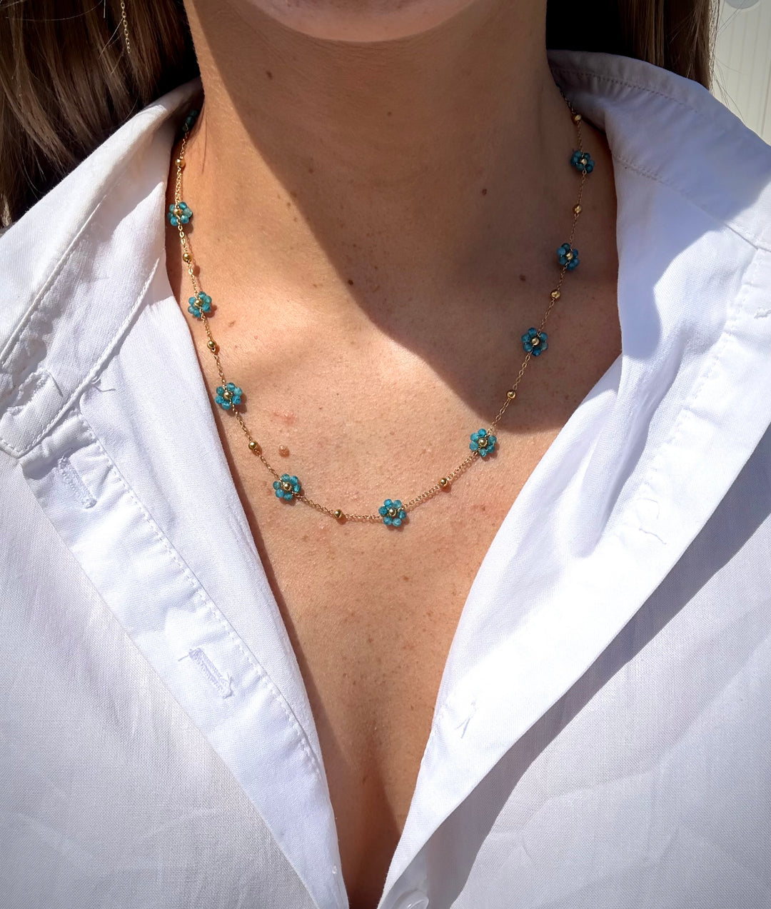 Turquoise Flower Necklace