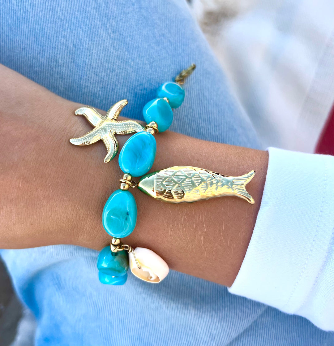 Blue Shell Fishie Bracelet
