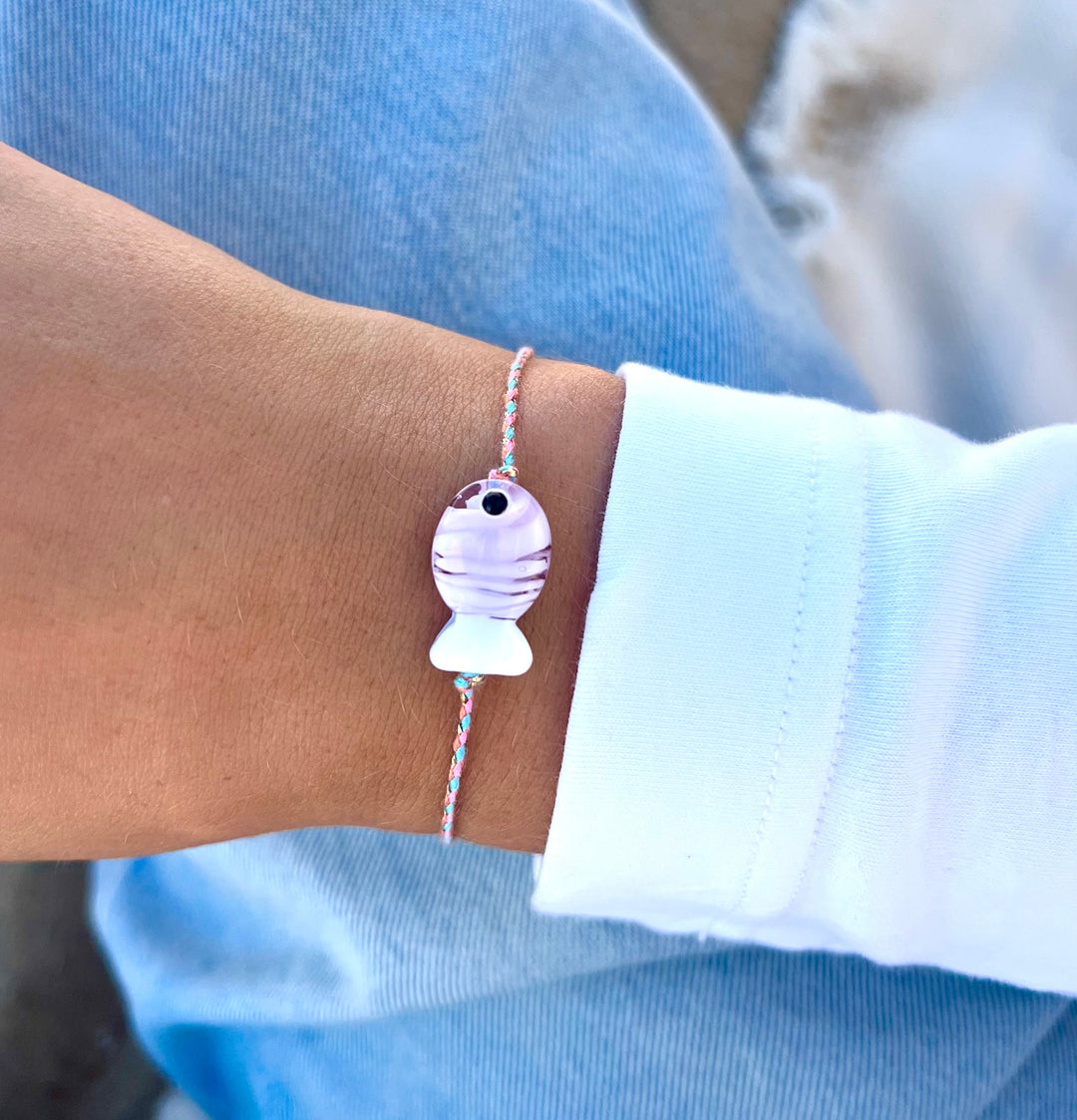 Lila Fishie Cord Bracelet
